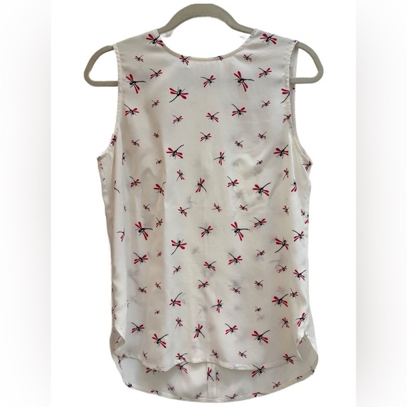 Equipment Femme “Lyle” 100% Silk Sleeveless dragonfly allover printed blouse 🖤 - Picture 3 of 10